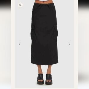 NWT Kuwalla Tee Black Cargo Twill Maxi Skirt Size Small